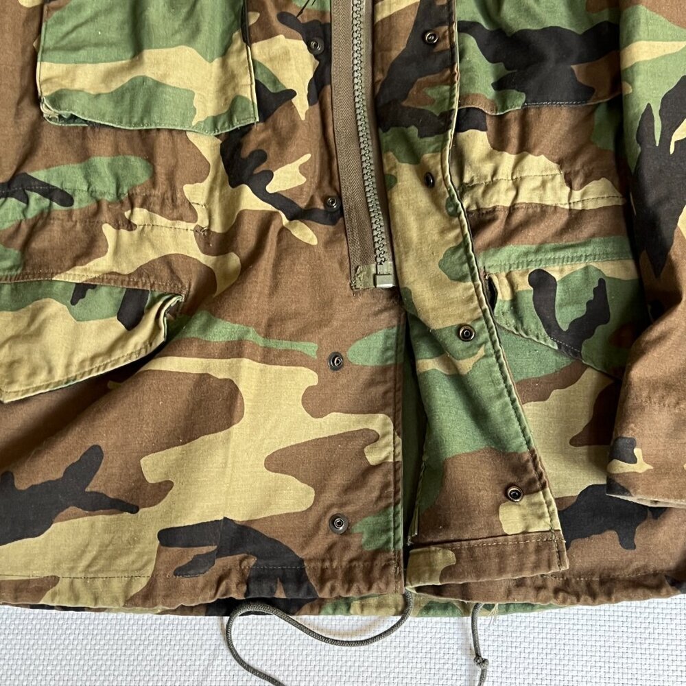 Mil-Tec Jacket Men Large Green Camo Full Zip Heavyweight Hood Hunting Outdoor - Picture 4 of 12